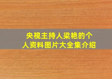 央视主持人梁艳的个人资料图片大全集介绍