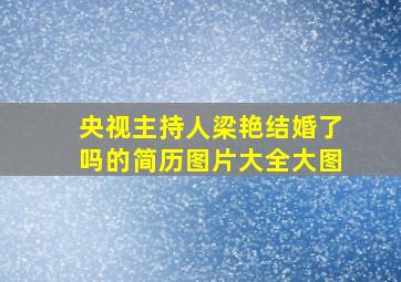 央视主持人梁艳结婚了吗的简历图片大全大图