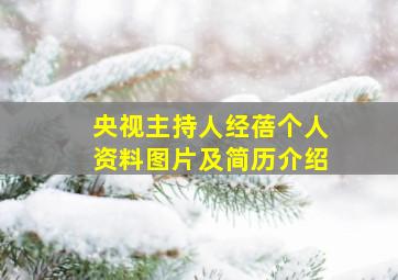 央视主持人经蓓个人资料图片及简历介绍