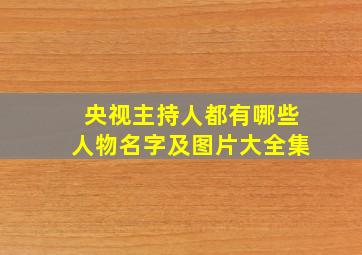 央视主持人都有哪些人物名字及图片大全集