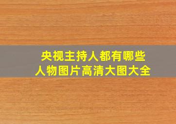 央视主持人都有哪些人物图片高清大图大全