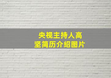 央视主持人高坚简历介绍图片