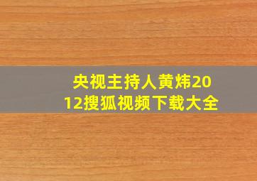 央视主持人黄炜2012搜狐视频下载大全