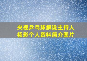 央视乒乓球解说主持人杨影个人资料简介图片