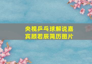 央视乒乓球解说嘉宾顾若辰简历图片