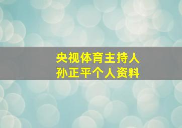 央视体育主持人孙正平个人资料