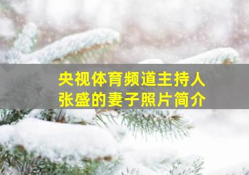 央视体育频道主持人张盛的妻子照片简介