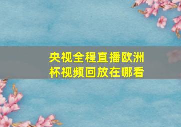 央视全程直播欧洲杯视频回放在哪看