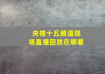 央视十五频道现场直播回放在哪看