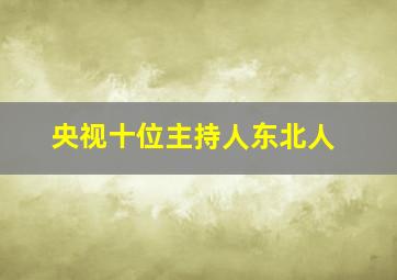 央视十位主持人东北人