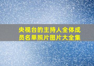 央视台的主持人全体成员名单照片图片大全集