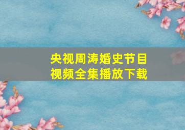 央视周涛婚史节目视频全集播放下载