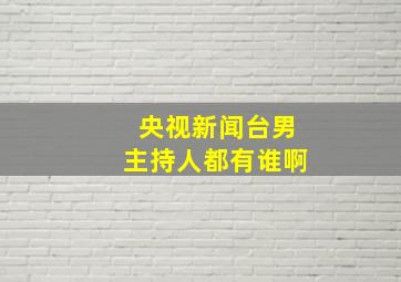 央视新闻台男主持人都有谁啊