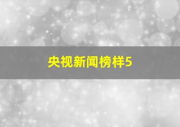 央视新闻榜样5