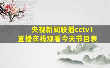 央视新闻联播cctv1直播在线观看今天节目表