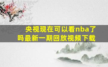 央视现在可以看nba了吗最新一期回放视频下载