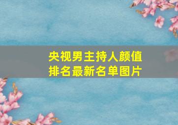 央视男主持人颜值排名最新名单图片