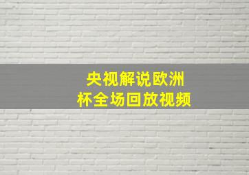 央视解说欧洲杯全场回放视频