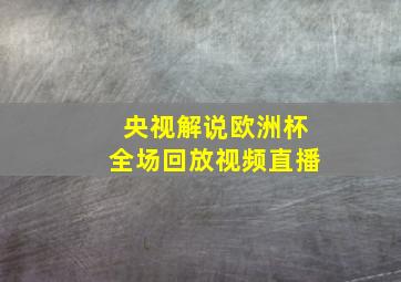 央视解说欧洲杯全场回放视频直播