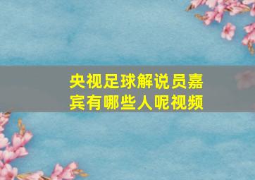 央视足球解说员嘉宾有哪些人呢视频