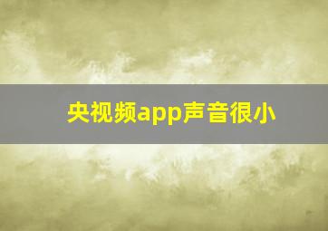 央视频app声音很小