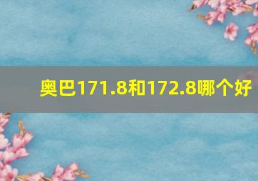 奥巴171.8和172.8哪个好