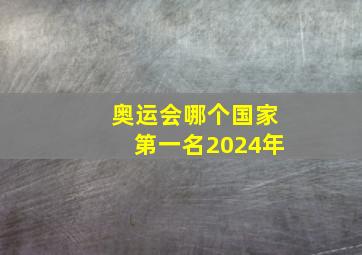 奥运会哪个国家第一名2024年