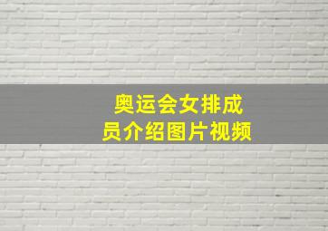 奥运会女排成员介绍图片视频