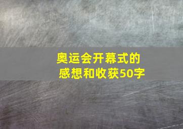 奥运会开幕式的感想和收获50字