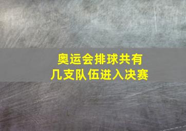 奥运会排球共有几支队伍进入决赛