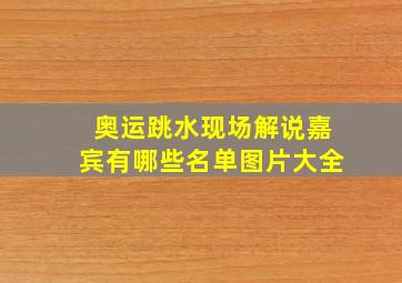 奥运跳水现场解说嘉宾有哪些名单图片大全