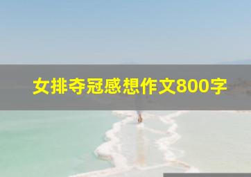 女排夺冠感想作文800字