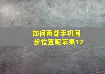 如何两部手机同步位置呢苹果12