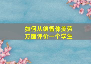 如何从德智体美劳方面评价一个学生