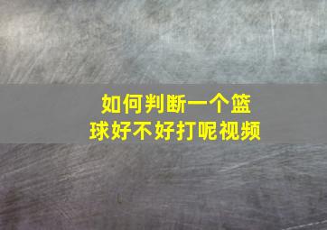 如何判断一个篮球好不好打呢视频