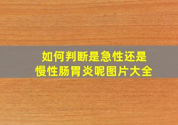 如何判断是急性还是慢性肠胃炎呢图片大全