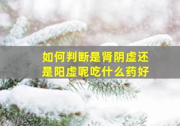 如何判断是肾阴虚还是阳虚呢吃什么药好