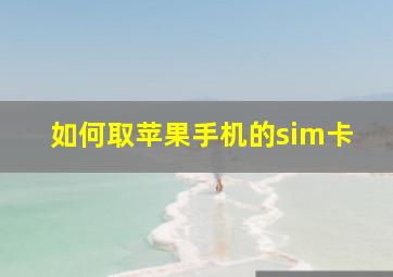 如何取苹果手机的sim卡