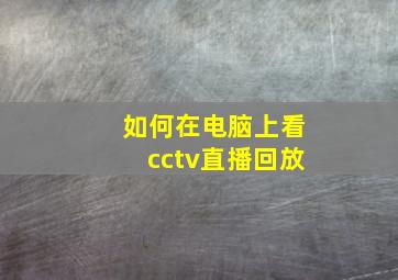 如何在电脑上看cctv直播回放