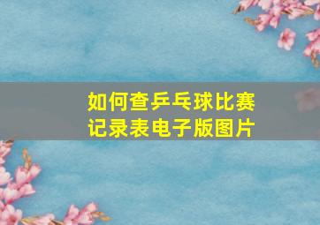 如何查乒乓球比赛记录表电子版图片