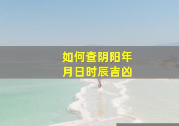 如何查阴阳年月日时辰吉凶