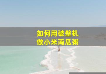 如何用破壁机做小米南瓜粥