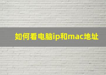 如何看电脑ip和mac地址