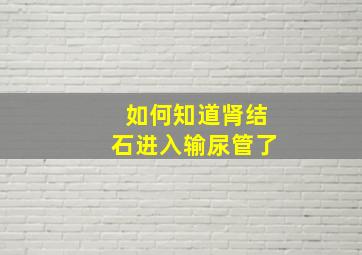 如何知道肾结石进入输尿管了