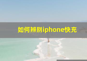 如何辨别iphone快充