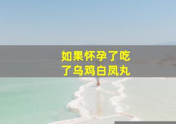 如果怀孕了吃了乌鸡白凤丸