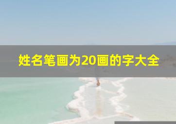 姓名笔画为20画的字大全