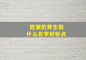 姓谢的男生取什么名字好听点