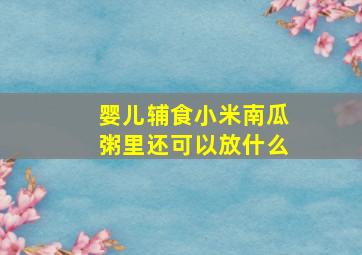 婴儿辅食小米南瓜粥里还可以放什么