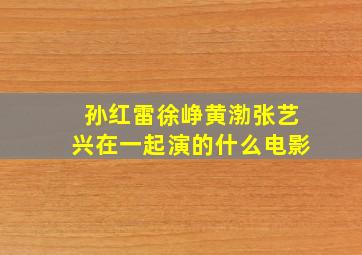 孙红雷徐峥黄渤张艺兴在一起演的什么电影